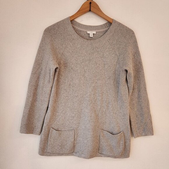 J. Jill Sweaters - J. Jill Cotton Blend Grey Longline Knit Sweater Women's Size XS
